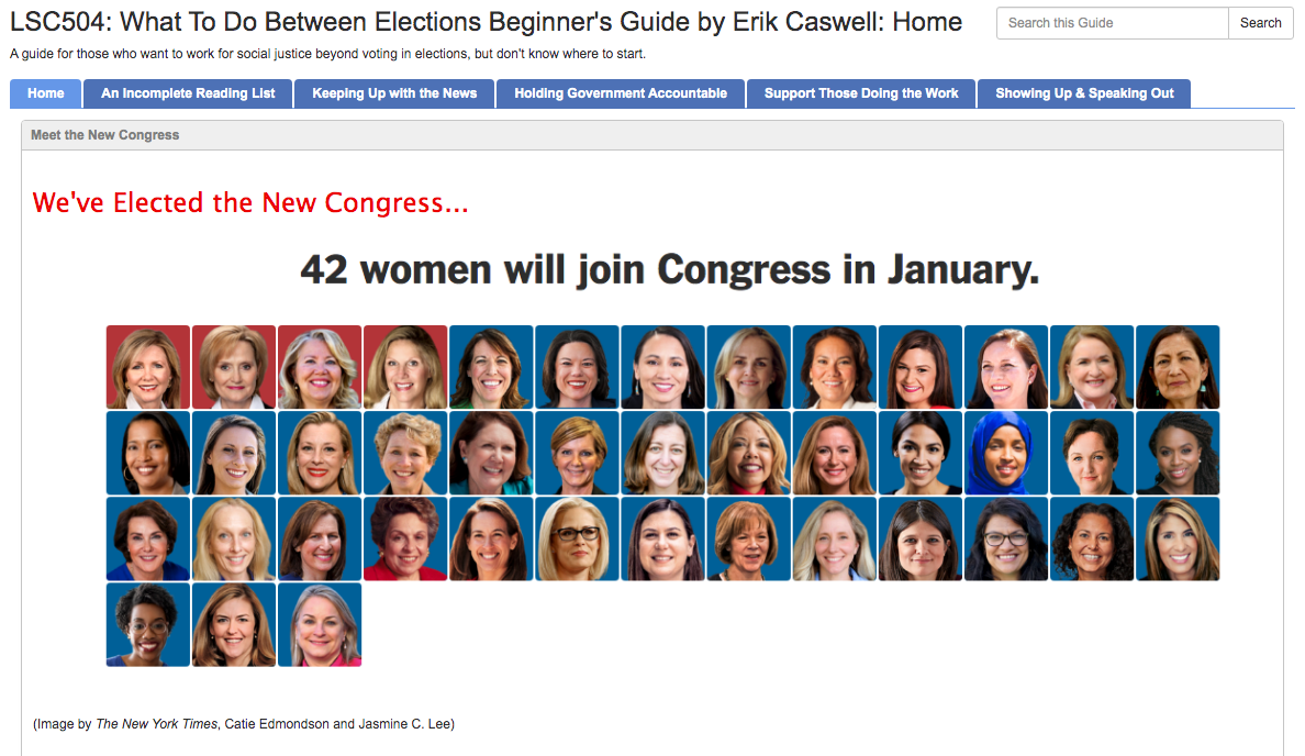 home page of LibGuide described above