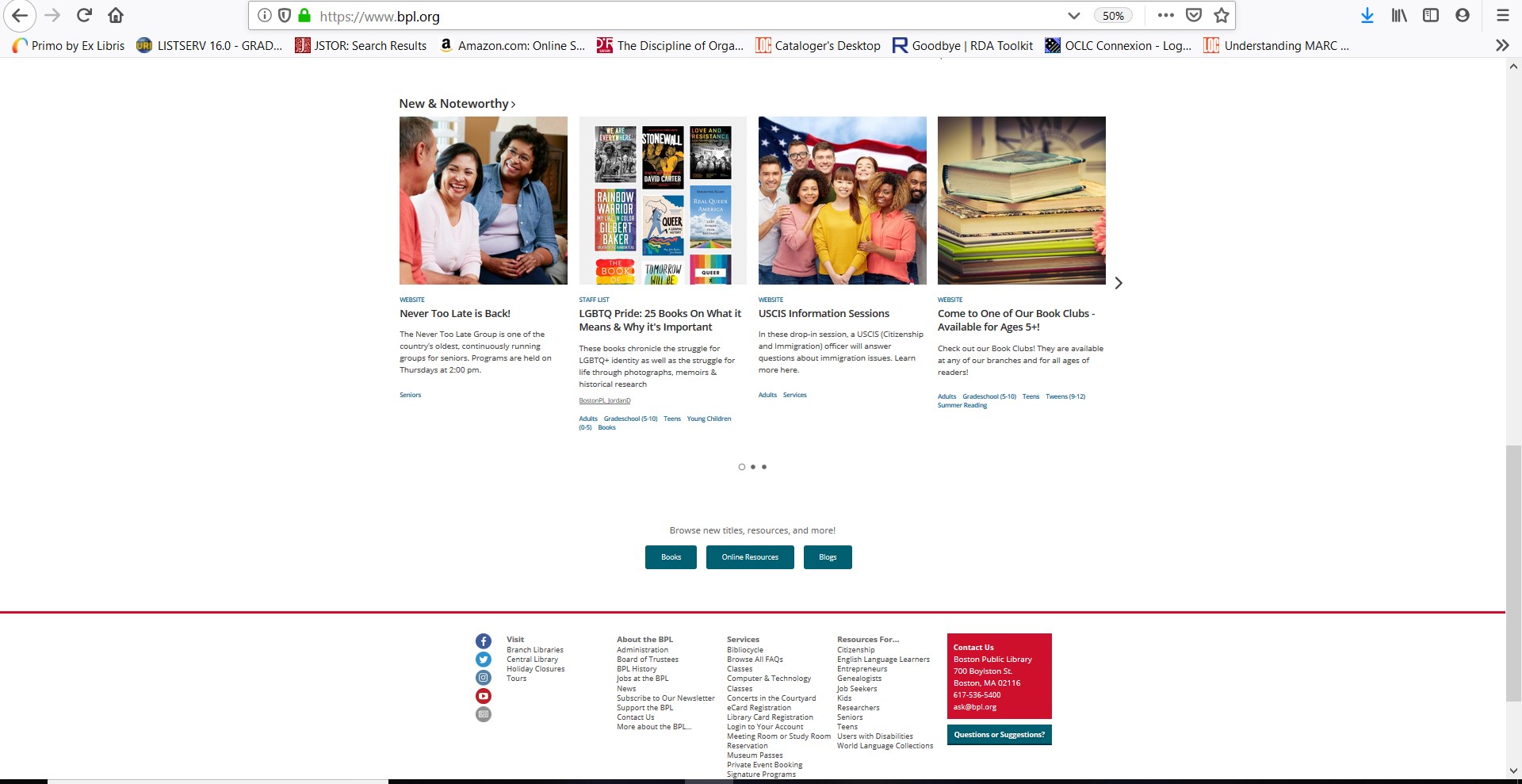 Boston Public Library 2019-2