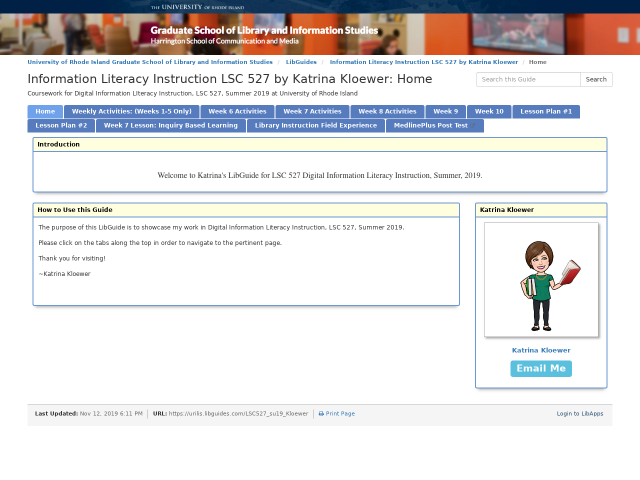 screenshot of LibGuide that links to site