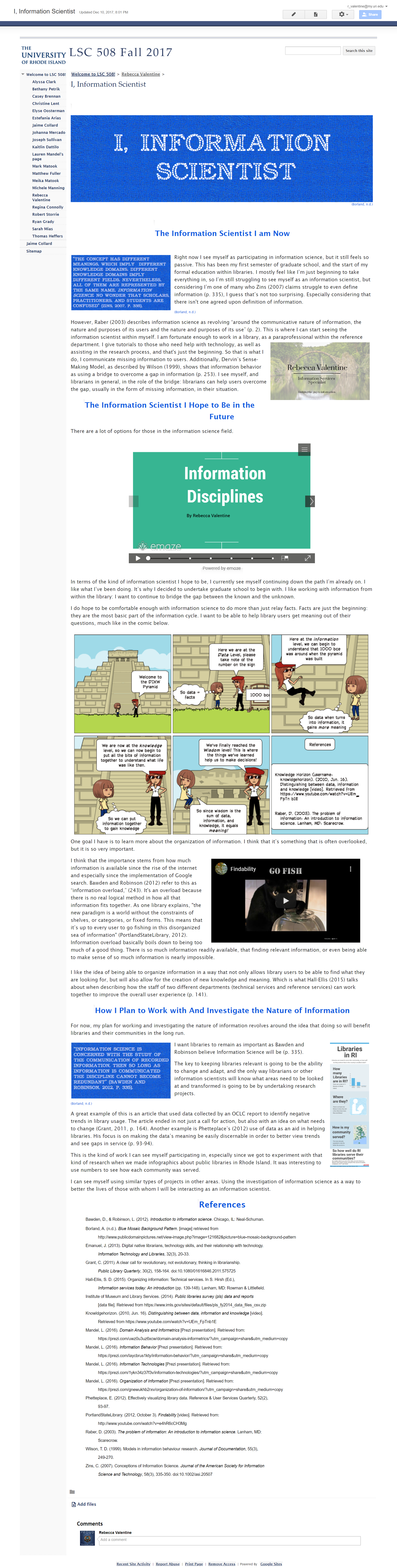 The final project of LSC 508 was a webpage